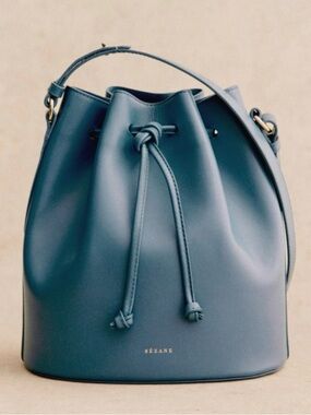 Sezane Farrow Bag Smooth Blue - Size TU